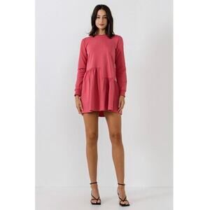 Anthropologie English Factory Woman Ruffle Hem Long Sleeve Knit Dress, S…